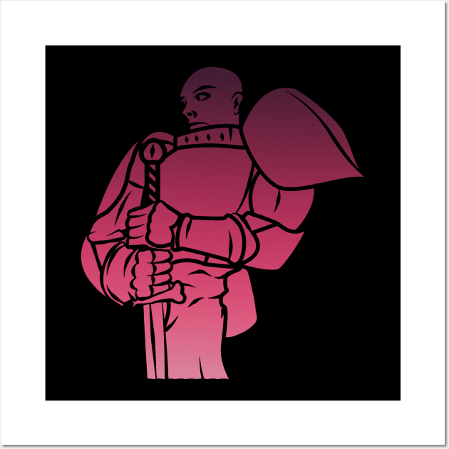 Knight Paladin (Doom Red): A Fantasy Design Wall Art by McNerdic